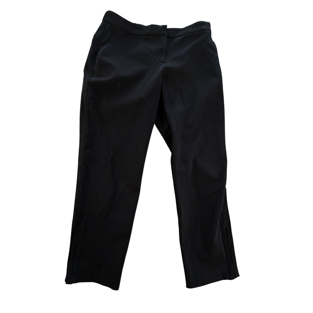 Theory Pants Womens 6 Black Slim Tapered Ankle Zip Pull On Pockets Office 29x25